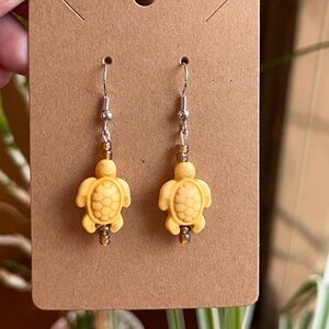 Yellow Turtle Earrings